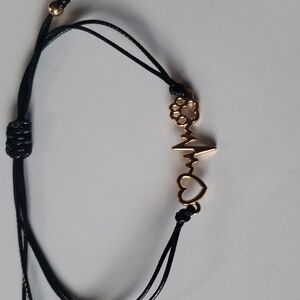 Puppy Love Black Corded Bracelet